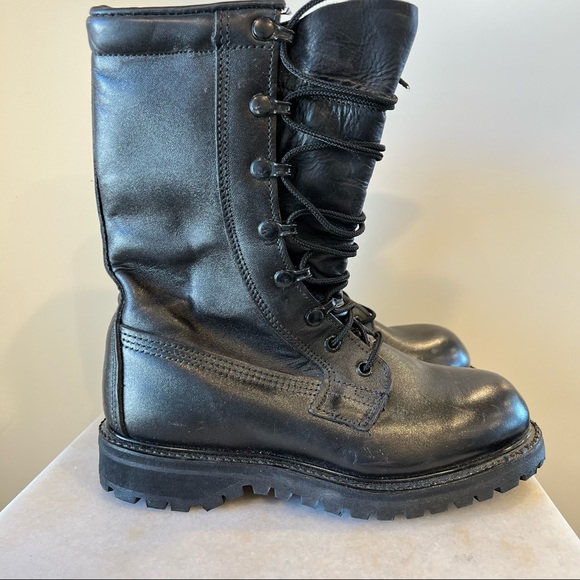 Like New! Black Leather Tactical Combat Military Boot w Vibram Sole - Picture 2 of 8